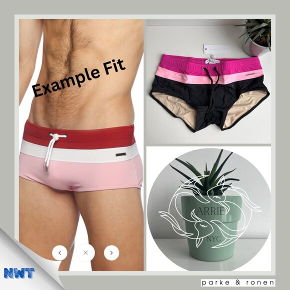 Parke & Ronen - Colorblock Corcovado Brief - Black Pink (M)